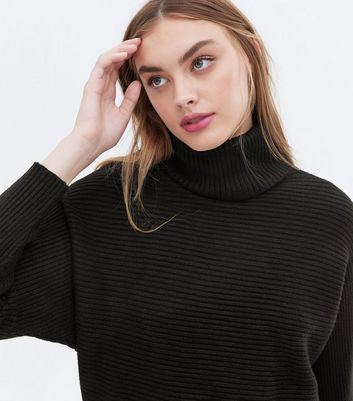 new look black roll neck top