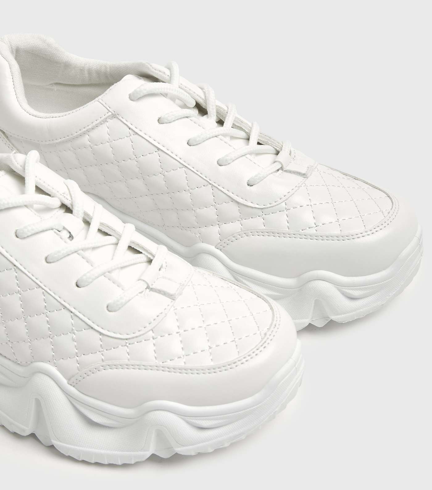 Krush White Quilted Chunky Trainers Image 4