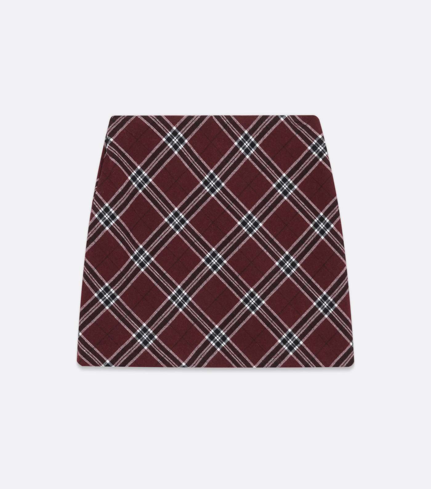 Red Check Brushed High Waist Mini Skirt Image 5