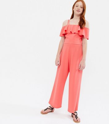 new look coral jumpsuit