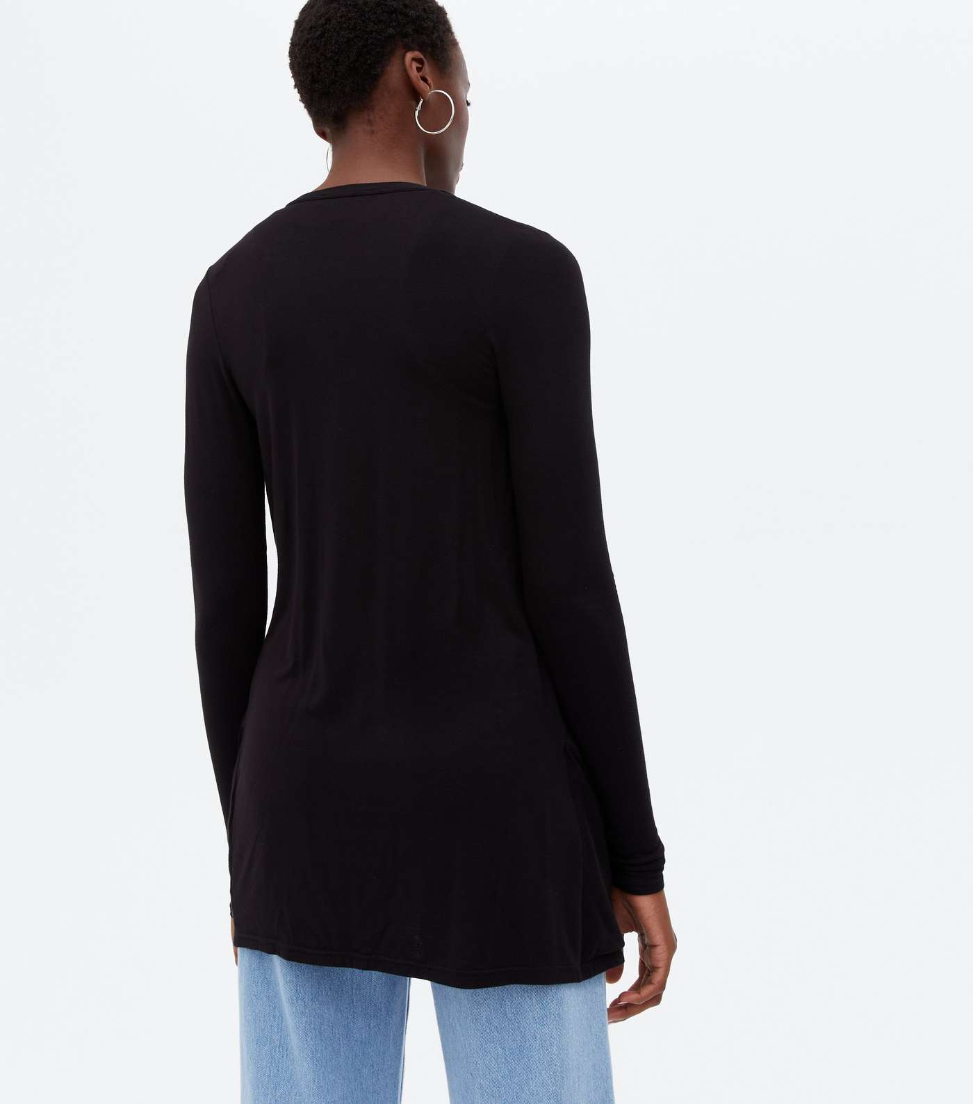 Tall Black Pocket Front Cardigan Image 4
