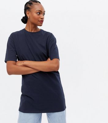 Tall Navy Long Oversized T-Shirt | New Look