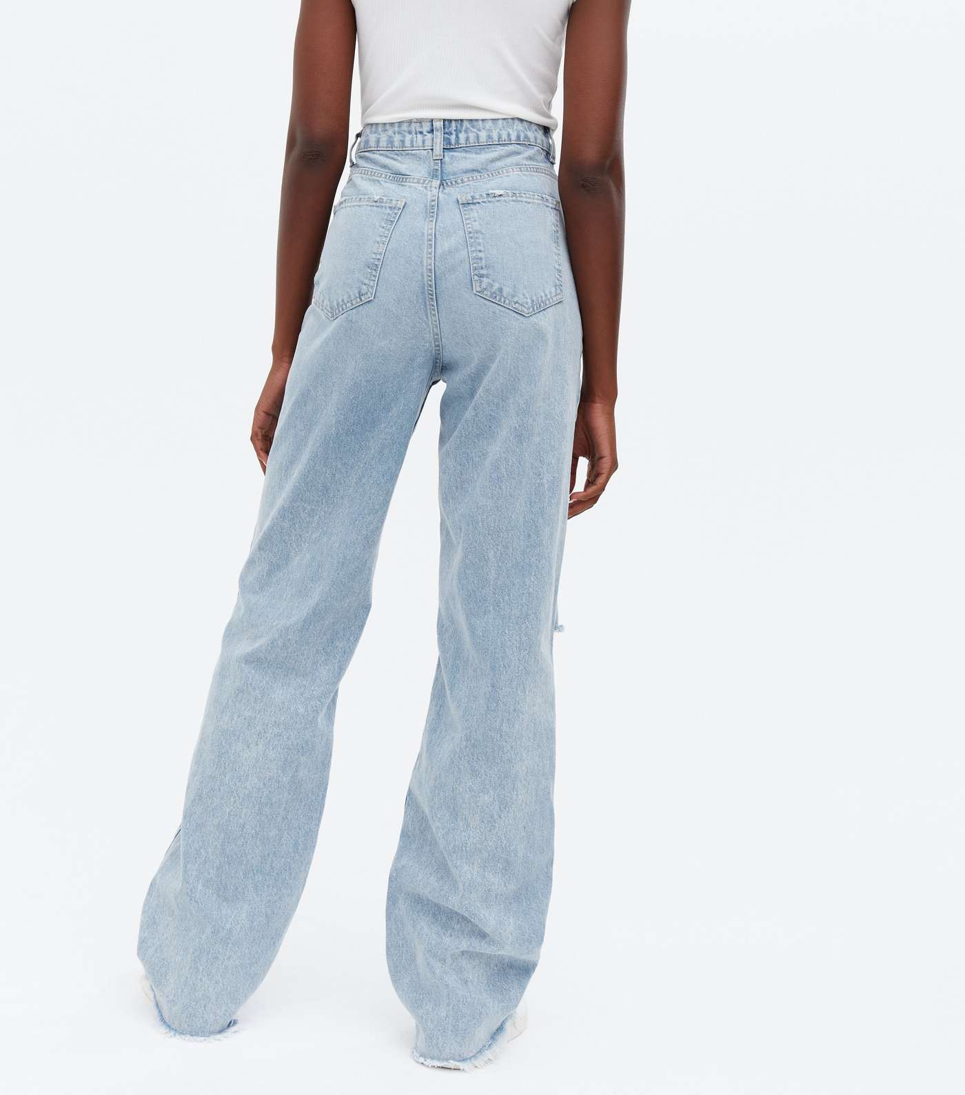 Tall Pale Blue Ripped High Waist Sinead Baggy Fit Jeans Image 4