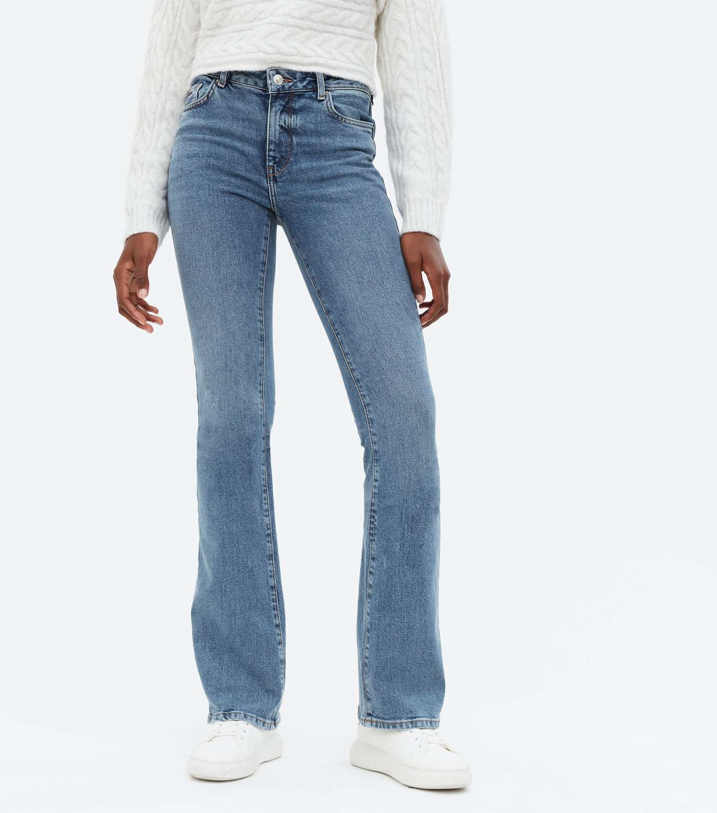 Tall Blue Low Rise Flared Brooke Jeans Image 2