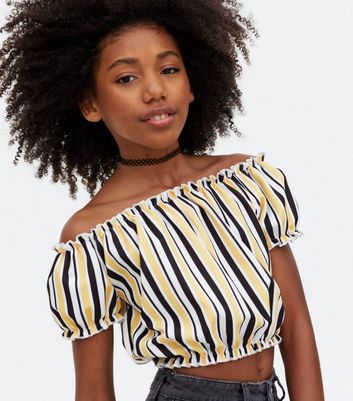 Striped 2025 bardot top