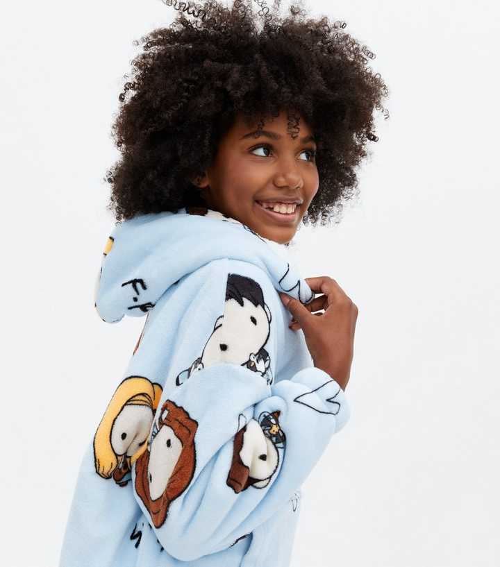 Girls Pale Blue Friends Oversized Blanket Hoodie | New Look