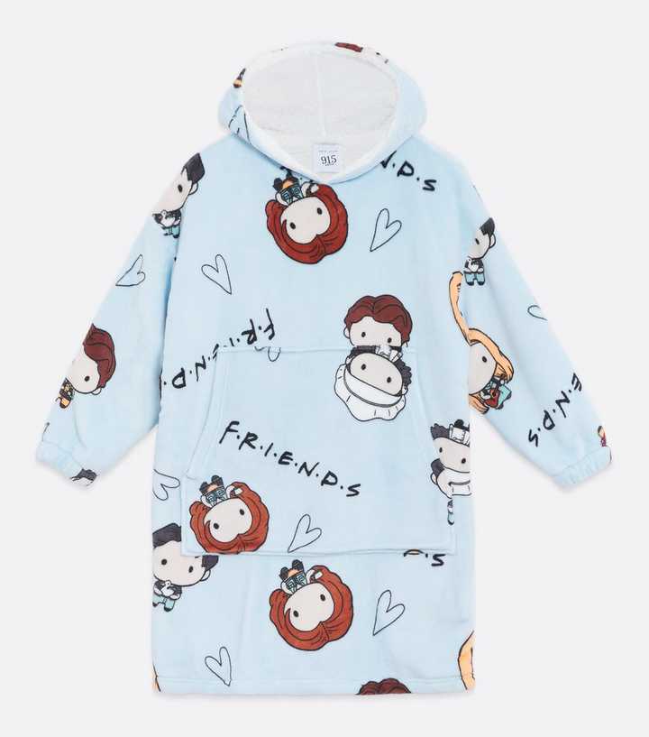 Girls Pale Blue Friends Oversized Blanket Hoodie | New Look