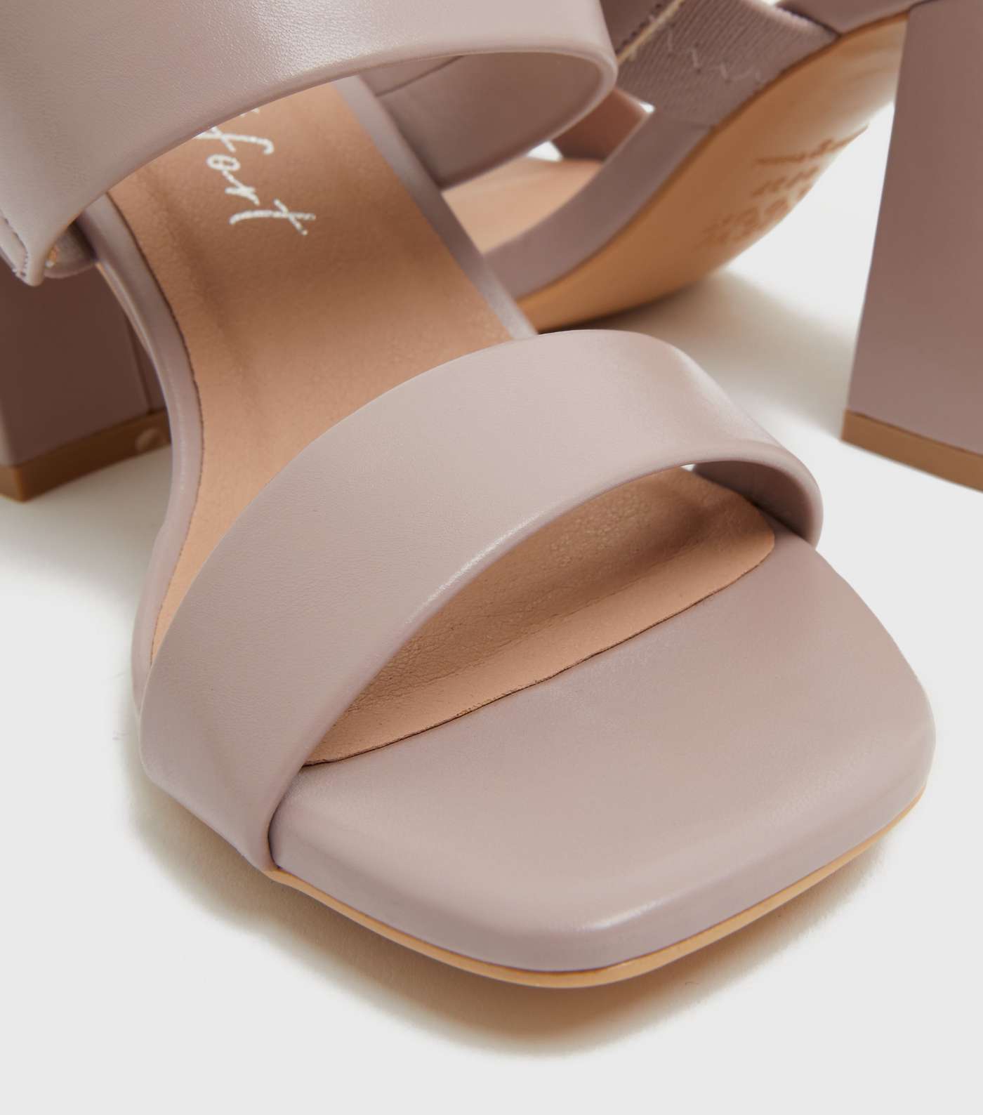 Lilac Double Strap Block Heel Mules Image 4