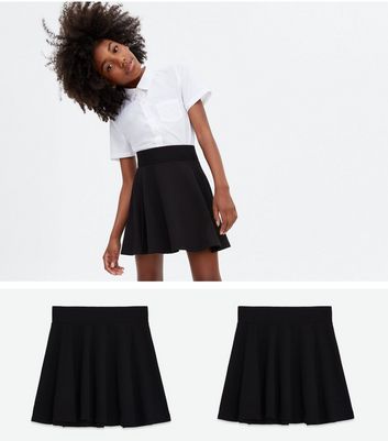 Black skater outlet skirt pleated