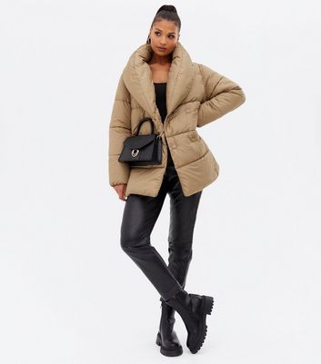 tie puffer coat