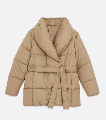 tie waist camel coat