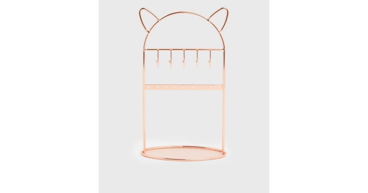 Rose Gold Cat Jewellery Stand New Look