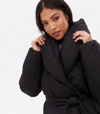 petite puffer jacket black