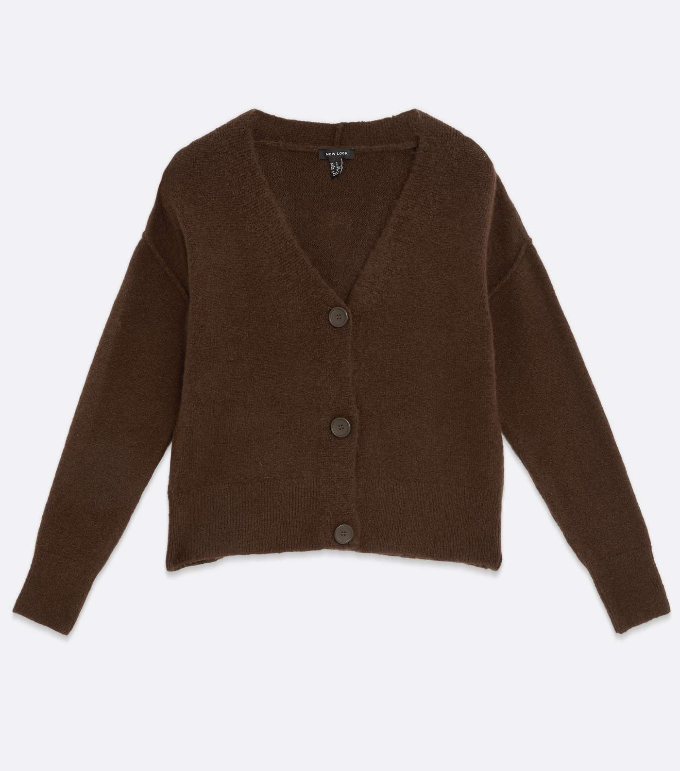 Rust Knit Exposed Seam Button Cardigan Image 5