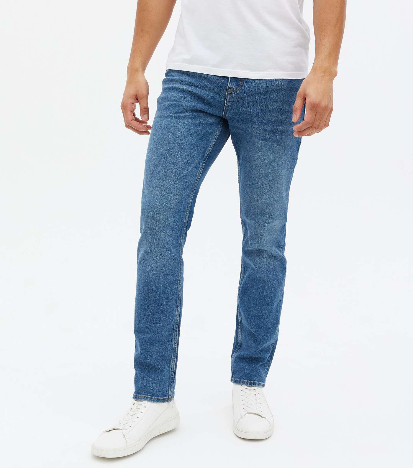 Blue Mid Rise Slim Fit Jeans Image 2