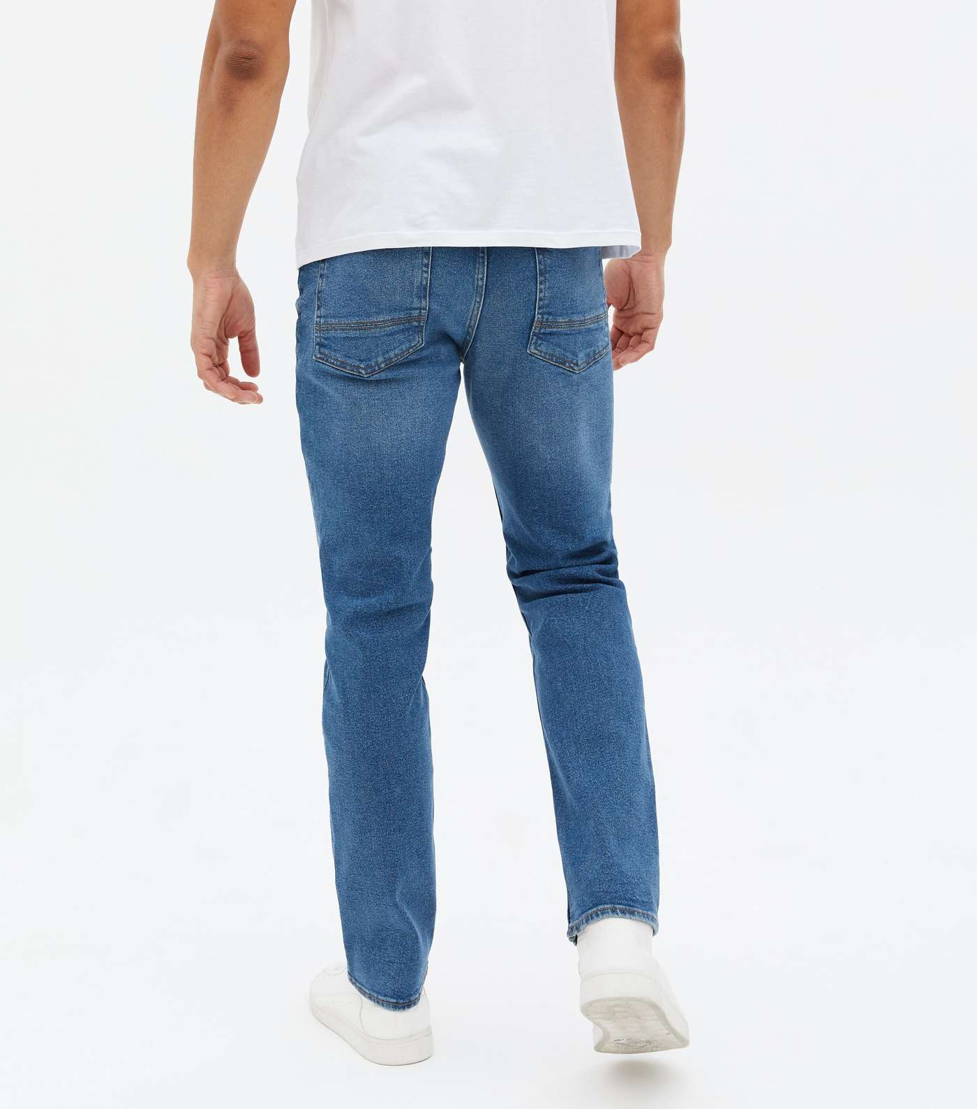 Blue Mid Rise Slim Fit Jeans Image 4