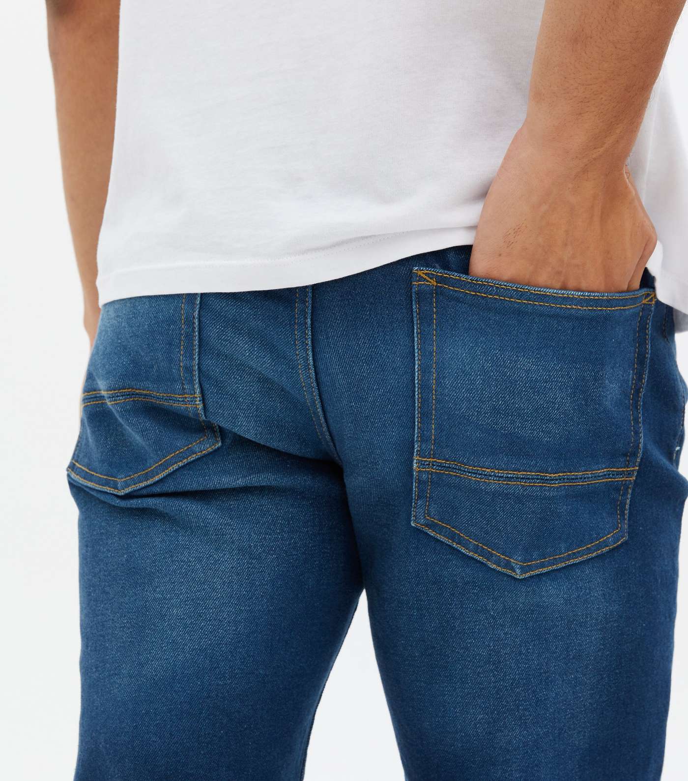 Blue Mid Wash Stretch Slim Fit Jeans Image 3