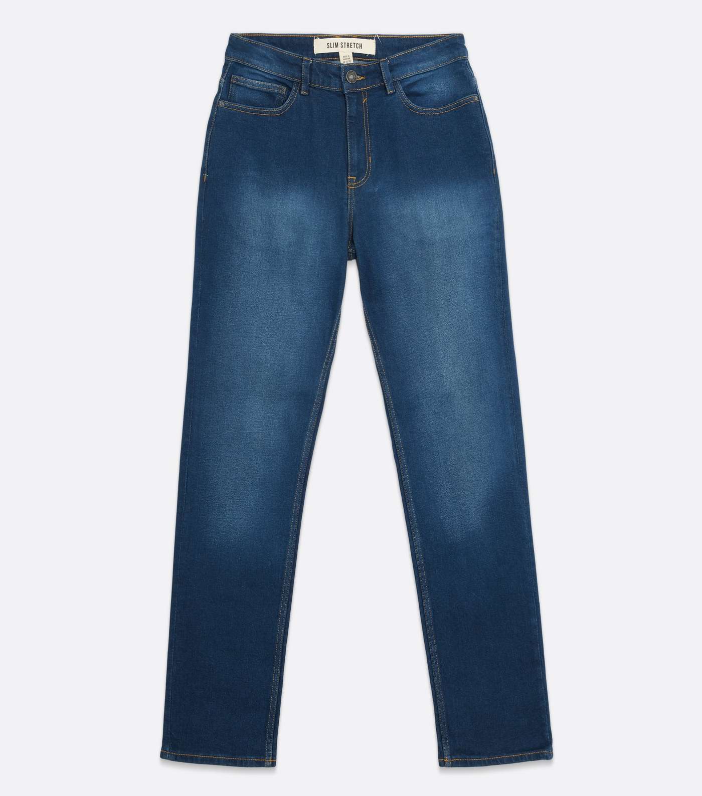 Blue Mid Wash Stretch Slim Fit Jeans Image 5