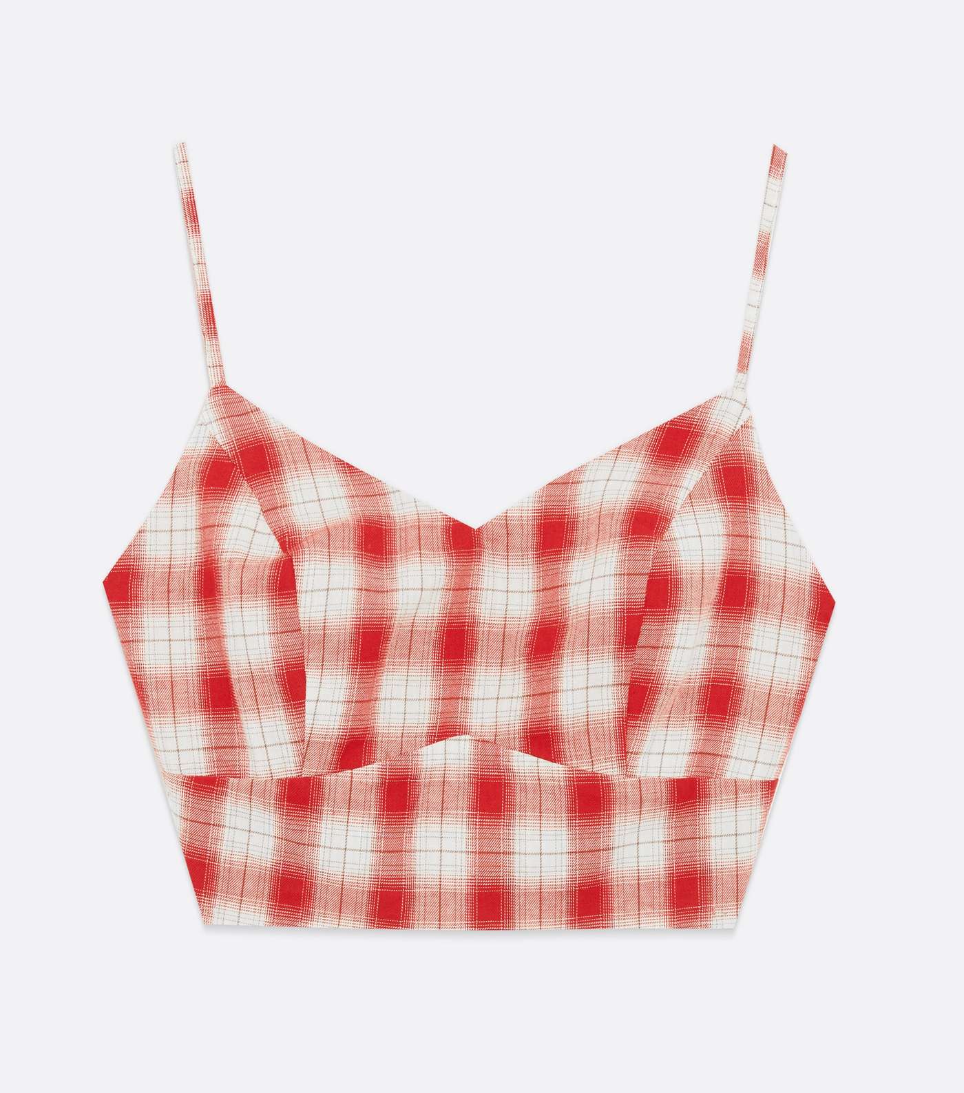Red Check Bustier Crop Top Image 5