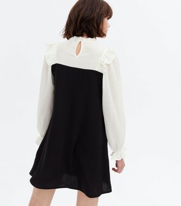 Click to view product details and reviews for Black 2 In 1 Yoke Frill Mini Smock Dress New Look.