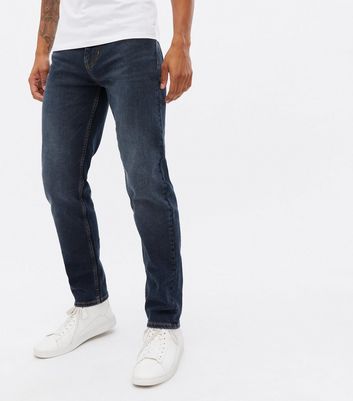 mens dark wash straight jeans