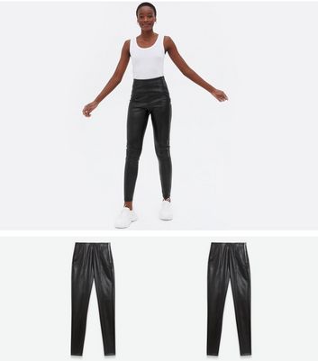 Tall Black Glitter Side Stripe Leggings | New Look