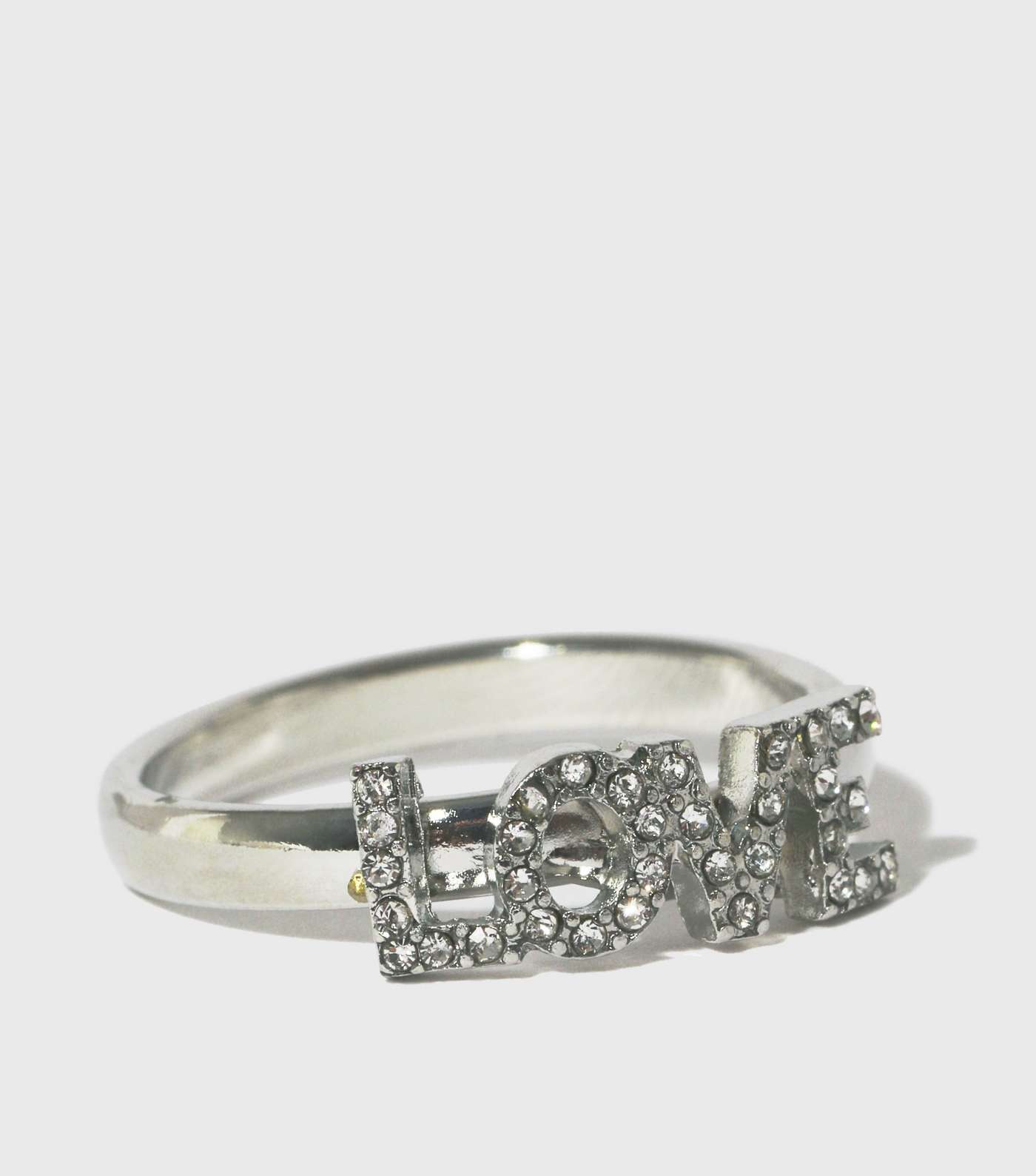 Silver Diamanté Love Ring Image 2