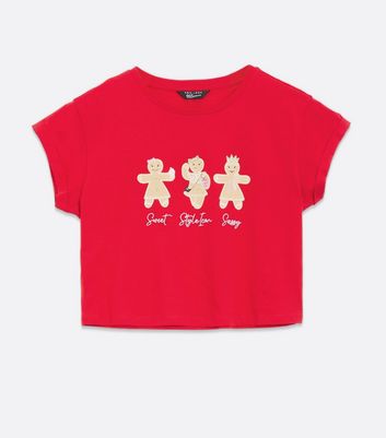 Red Christmas Gingerbread Embroidered 
