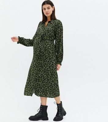 New look maternity shop leopard print dress