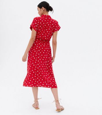 Floral tie sales waist shirtdress