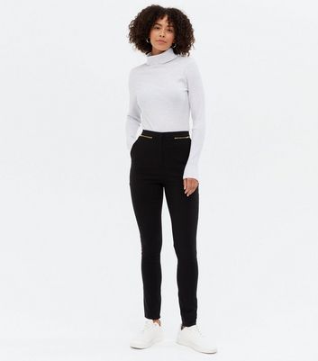 River Island Leather Look Skinny Trouser With Zips  ASOS