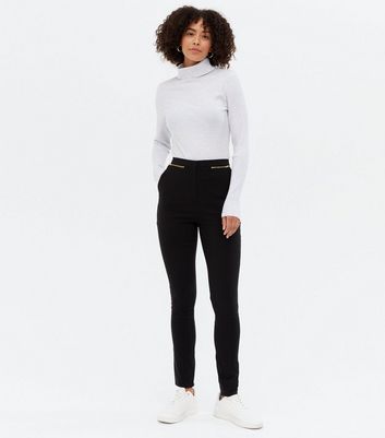 Black skinny 2025 trousers long leg