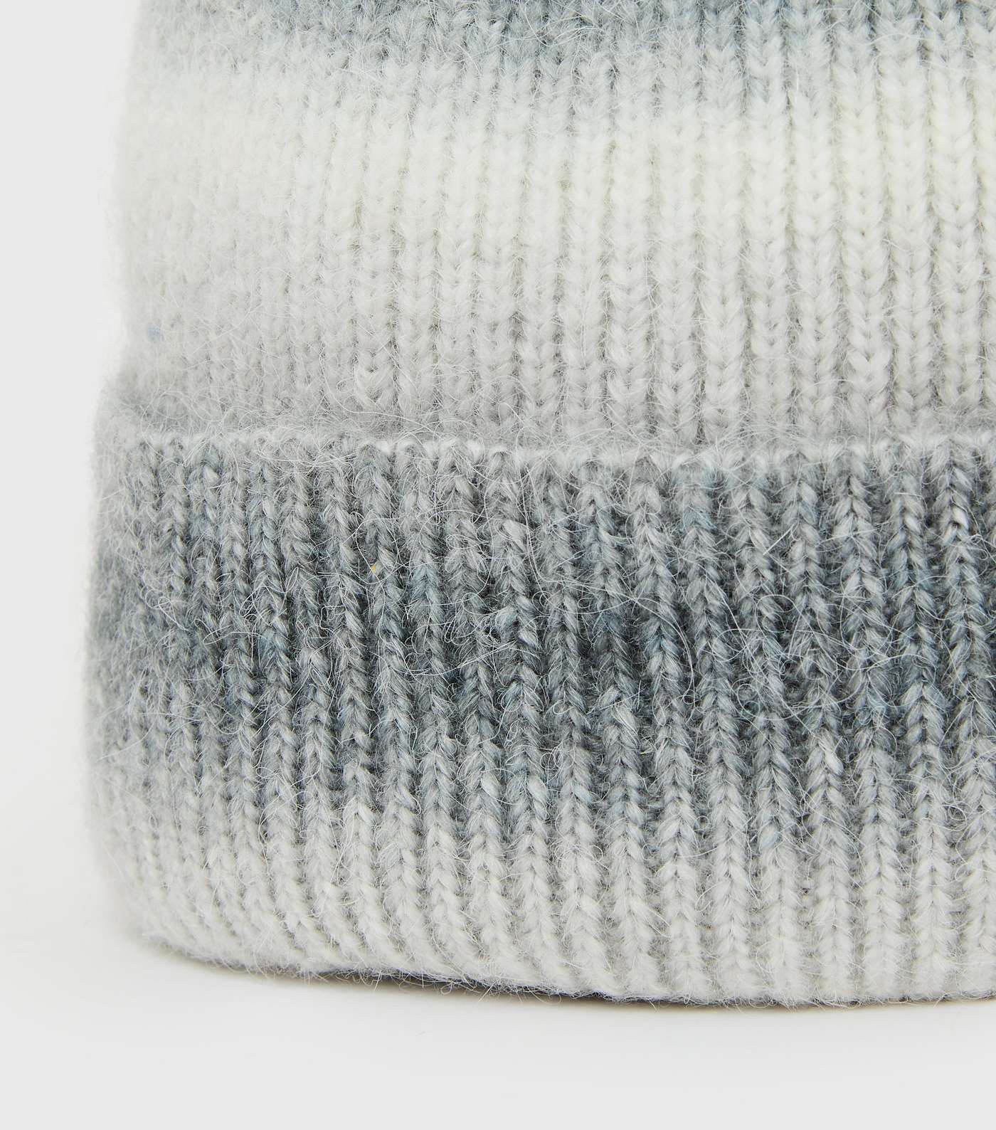 Girls Grey Ombré Ribbed Beanie Image 3