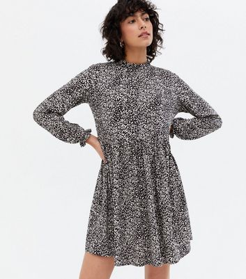 new look leopard print smock dress