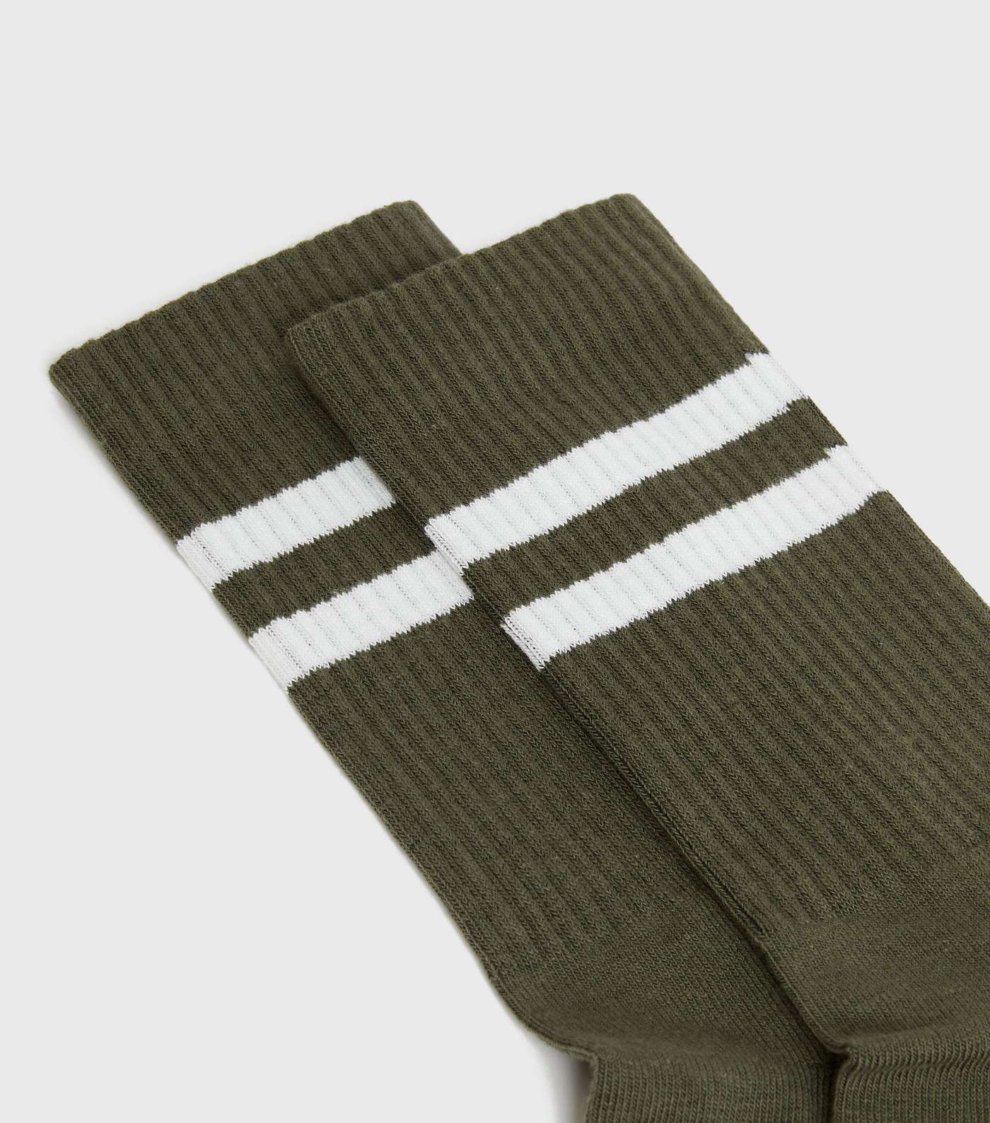 Khaki Sports Stripe Ribbed Socks Image 2