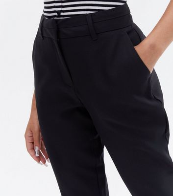 ASOS DESIGN Petite tailored smart tapered trousers in black  ASOS