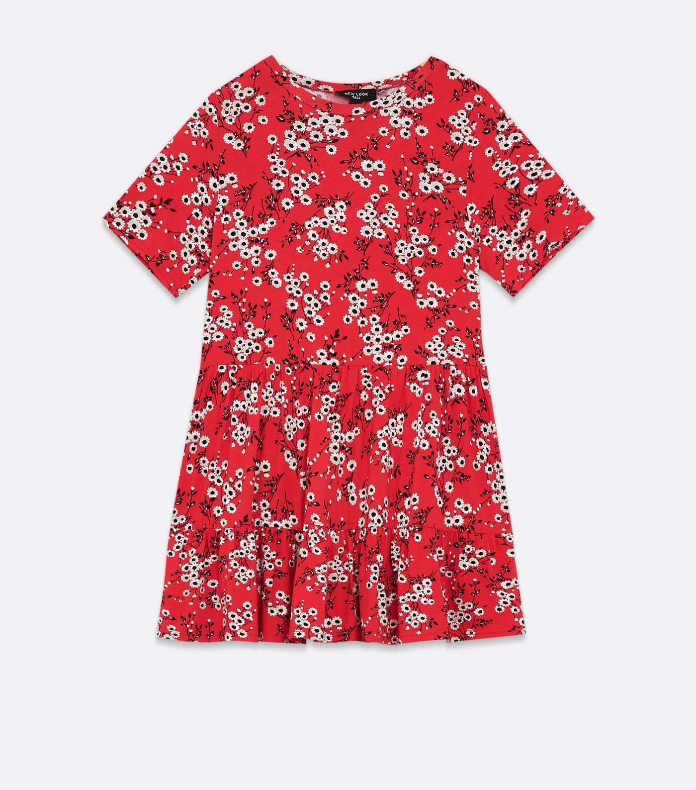 Tall Red Floral Tiered Peplum T-Shirt Image 5