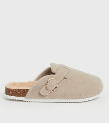 Stone Buckle Strap Slippers New Look Vegan