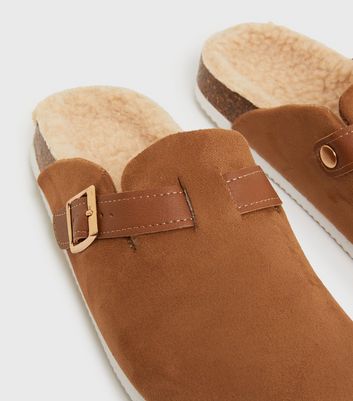 shop for Tan Buckle Strap Slippers New Look Vegan at Shopo