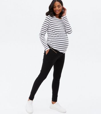 Maternity Black Zip Short Length Over 