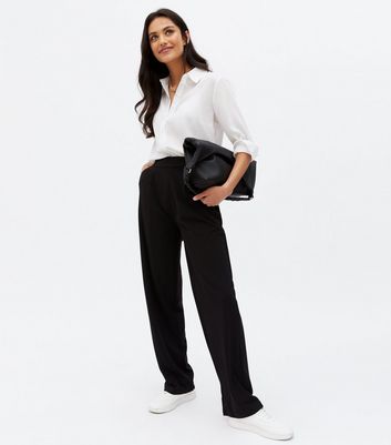 JDY Black High Waist Wide Leg Trousers 