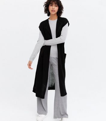 Black long vest outlet cardigan