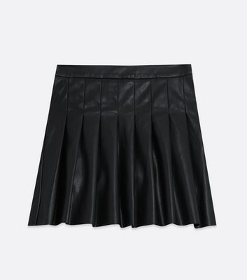 Newlook leather pleated outlet skirt