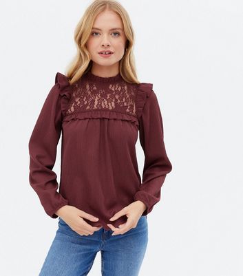 burgundy lace top outfit