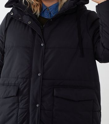 Blue Vanilla Curves Black Padded Puffer Coat New Look