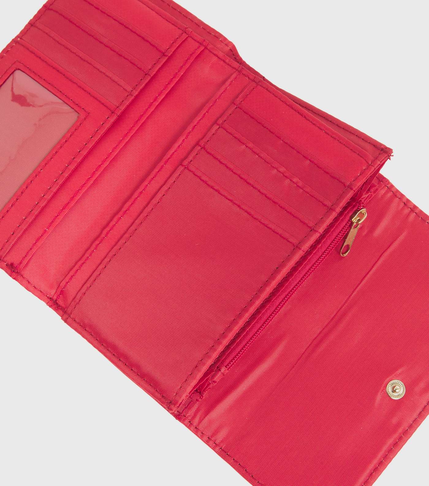 Red Leather-Look Chain Trim Purse Image 3