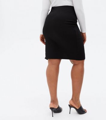 Click to view product details and reviews for Curves Black Textured Midi Pencil Skirt New Look.