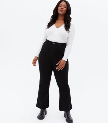 black plus size flare pants