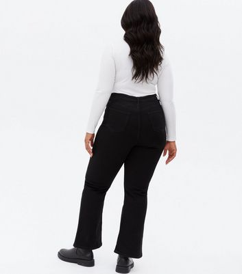 Click to view product details and reviews for Curves Black High Waist Flared Brooke Jeans New Look.