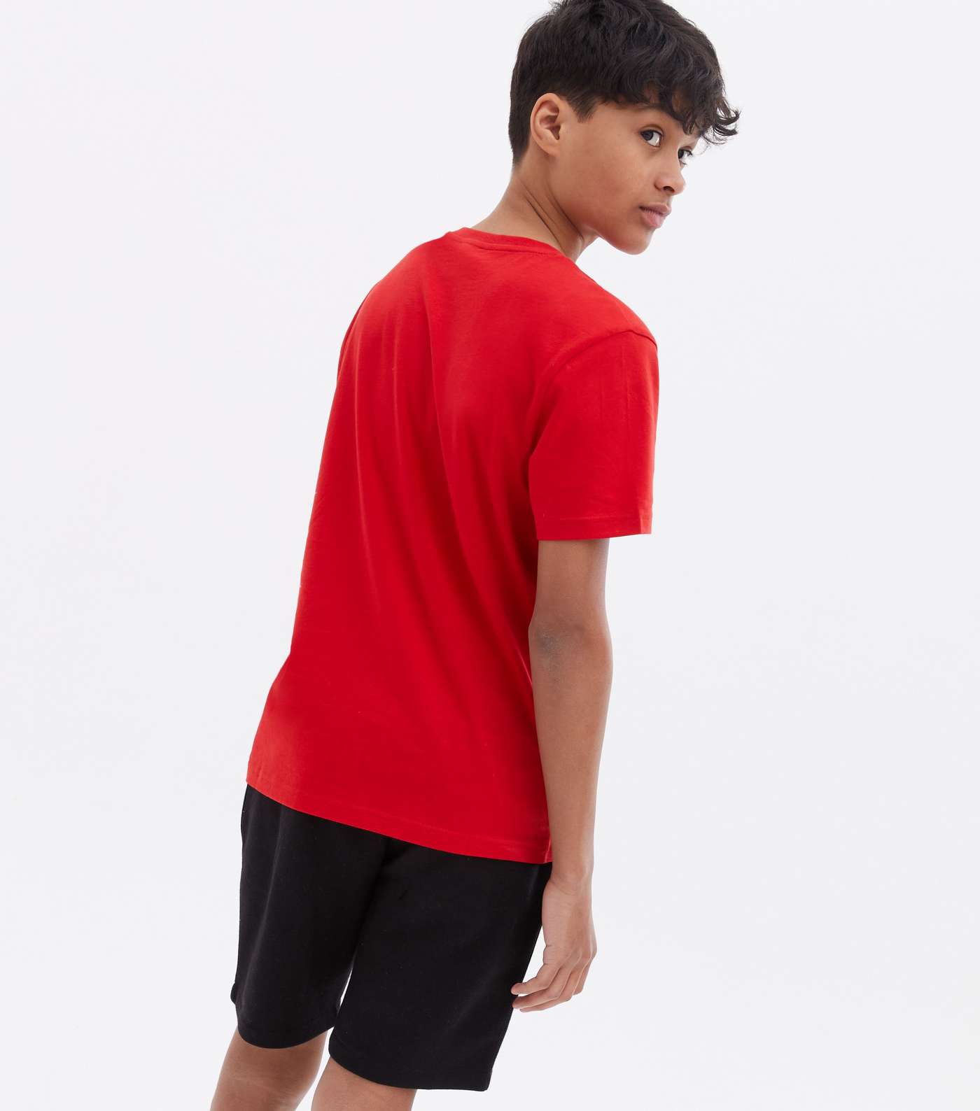 Boys Red NY Embroidered T-Shirt Image 4